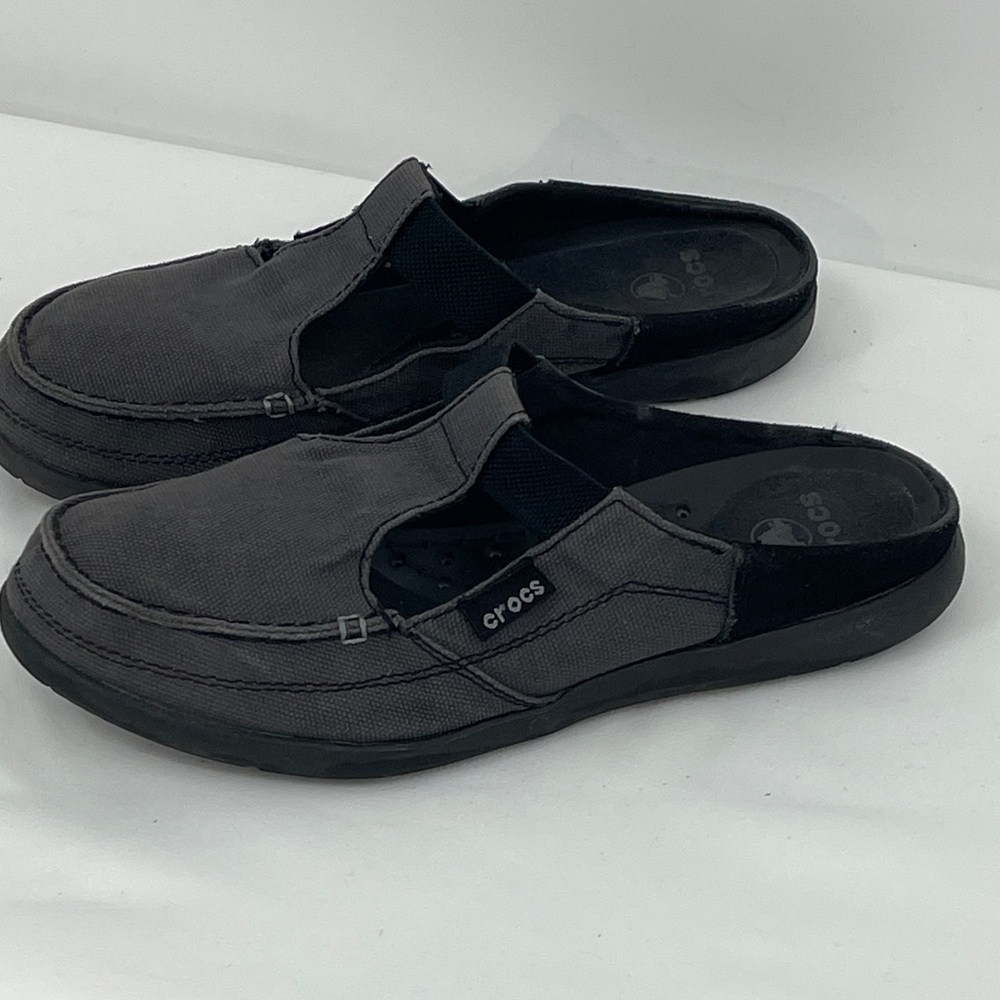 CROCS WOMENS GRAY CANVAS MULE Slip-On Loafers SIZE 8M